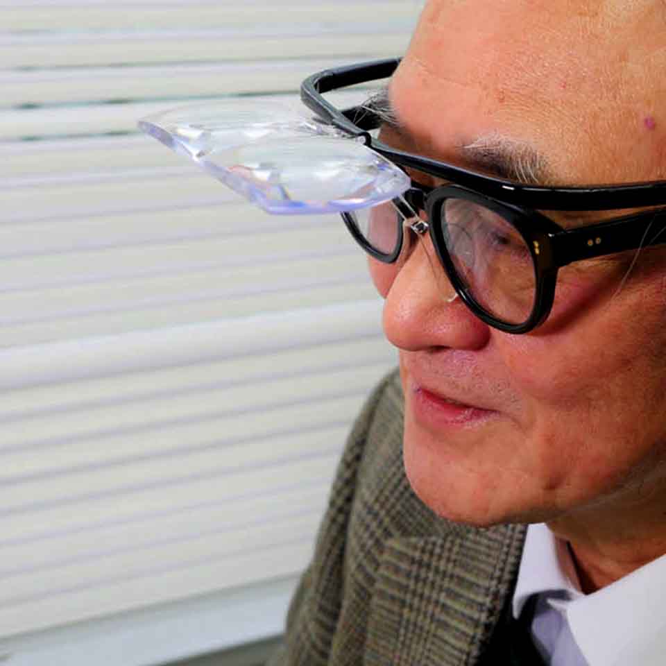 跳ね上げ式拡大めがね「メガネルーペ」