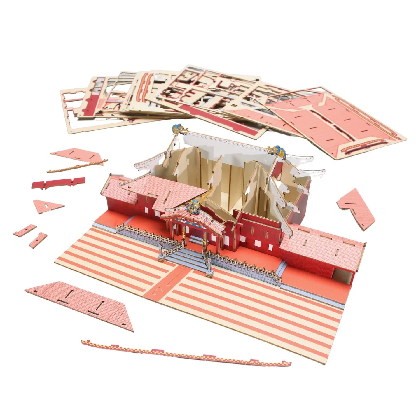 木製立体パズル「首里城」カラーVer