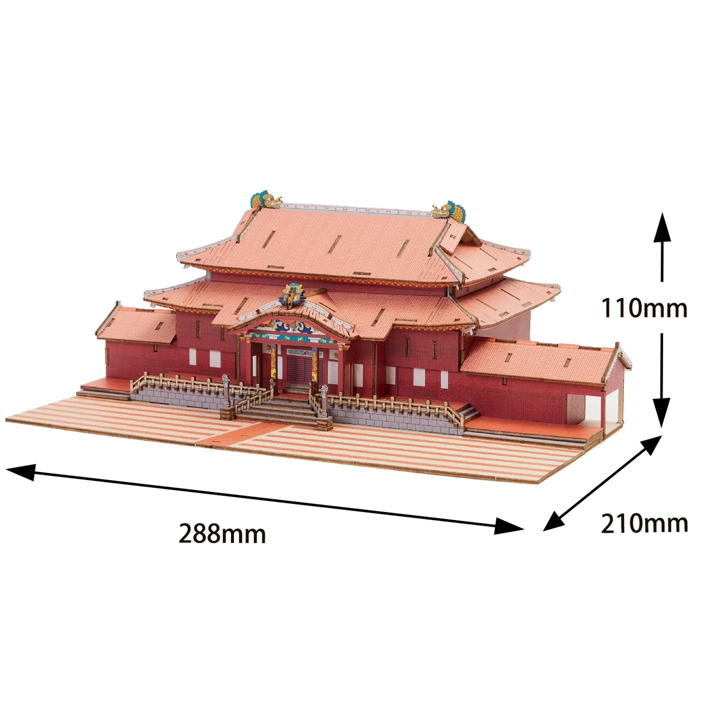木製立体パズル「首里城」カラーVer