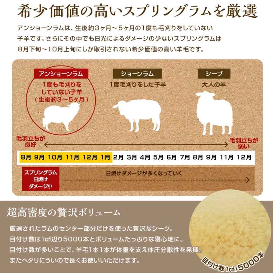 天然高級羊毛枕「ムートンまくら」