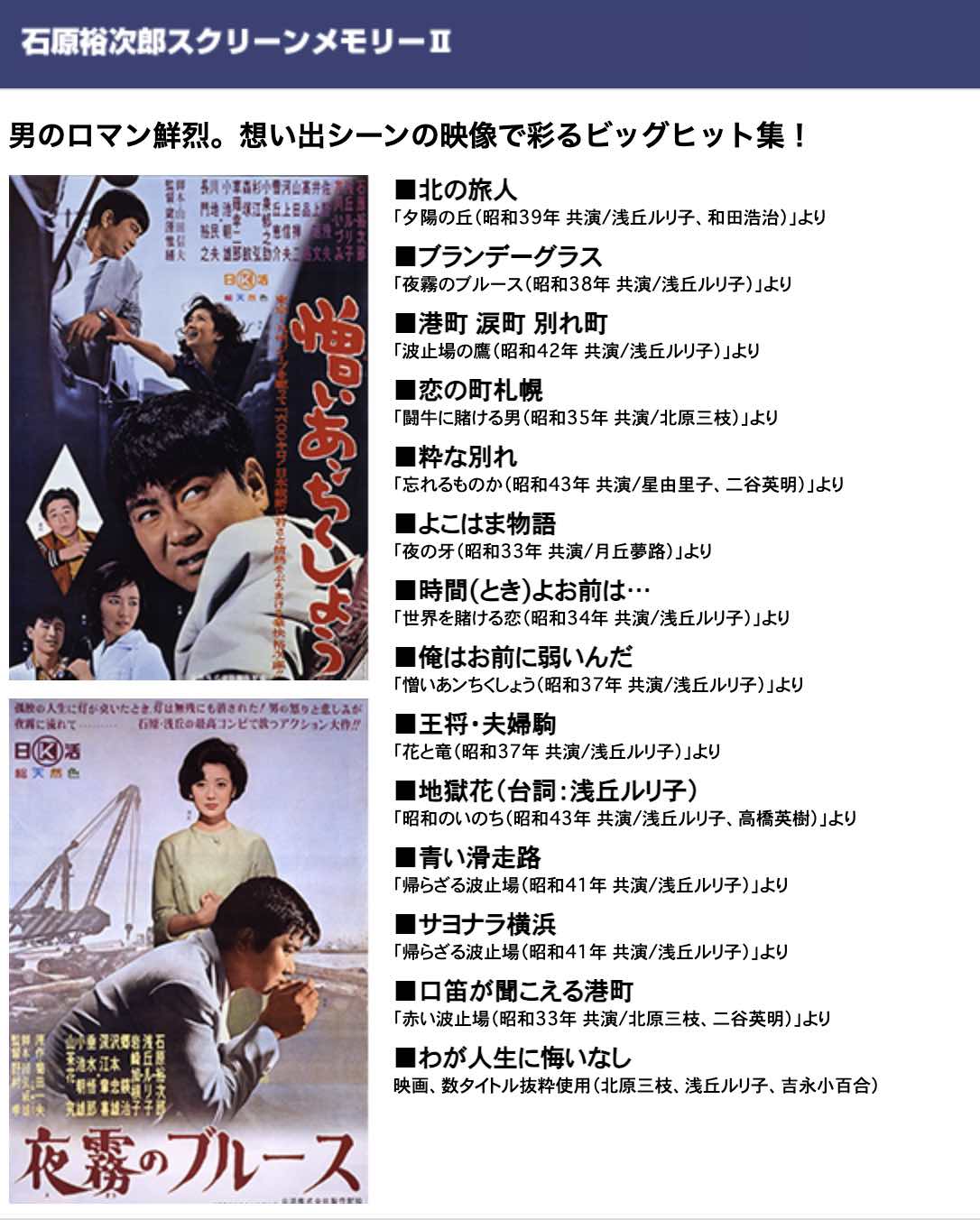 栄光の裕次郎スクリーンメモリー【DVD】