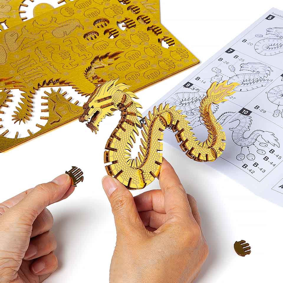 木製開運パズル「金龍」