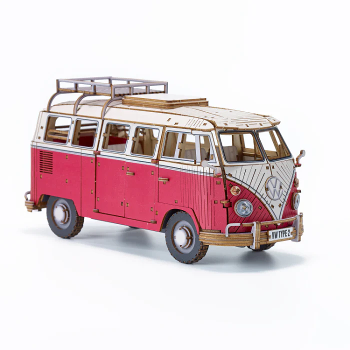 3Dクラフトアート「フォルクスワーゲン T１キャンパーバン」レッド・グリーン