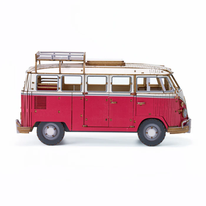 3Dクラフトアート「フォルクスワーゲン T１キャンパーバン」レッド・グリーン
